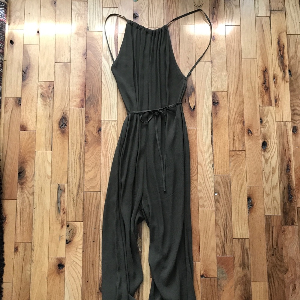 Reformation Olive Green Backless Jumpsuit XS
